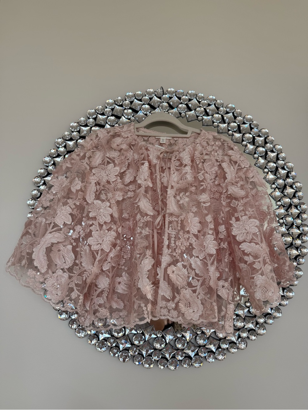 Soft Blush Floral Lace Capelet